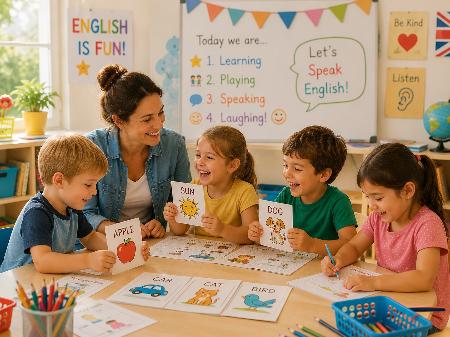 Enfants qui jouent en anglais